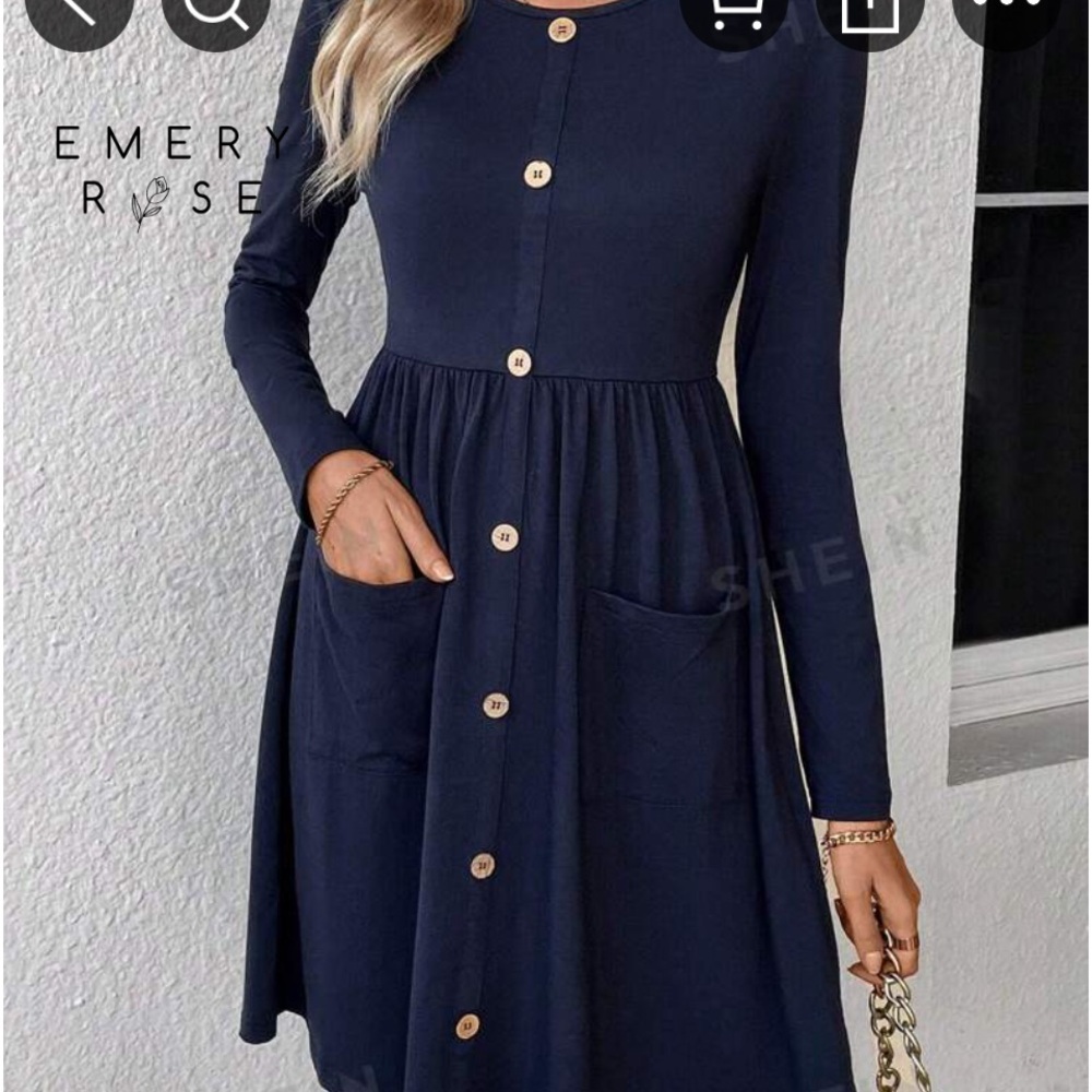 Emery Rose Casual Button Up Dress